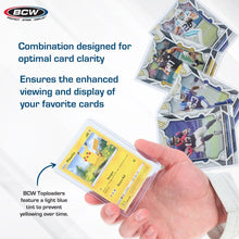 100 Count Card Toploader & Sleeve Combo Pack by BCW (Sports cards, Pokemon, One Piece, Magic & more.)