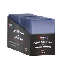 100 Count Card Toploader & Sleeve Combo Pack by BCW (Sports cards, Pokemon, One Piece, Magic & more.)