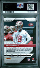 2018 Panini Prizm Football Card Fred Warner Red Wave Rookie Auto /199 PSA 9
