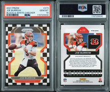 2021 Panini Prizm Football Card Joe Burrow Black & White Checker #273 SSP Case Hit PSA 10
