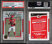 2017 Panini Donruss Football Card Patrick Mahomes The Elite Series Rookie PSA 10