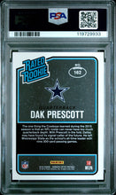 2016 Panini Donruss Optic Football Card Dak Prescott Purple Holo Prizm RC #162 PSA 9