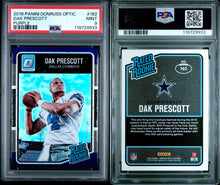2016 Panini Donruss Optic Football Card Dak Prescott Purple Holo Prizm RC #162 PSA 9