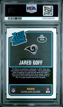 2016 Panini Donruss Optic Football Card Jared Goff Purple Holo Prizm RC #172 PSA 10