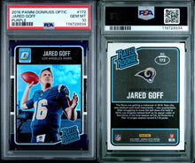 2016 Panini Donruss Optic Football Card Jared Goff Purple Holo Prizm RC #172 PSA 10