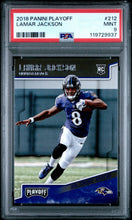 2018 Panini Playoff Football Card Lamar Jackson RC #212 PSA 9