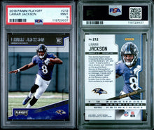 2018 Panini Playoff Football Card Lamar Jackson RC #212 PSA 9