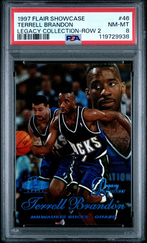 1997-98 Flair Showcase Basketball Card Terrell Brandon #46 Legacy Collection Row 2 /100 PSA 8