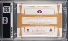 2019 Panini Flawless Football Card Nick Bosa Rookie Dual Patch Auto PSA 9