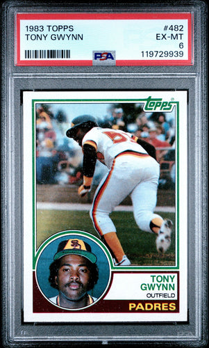 1983 Topps Baseball Card Tony Gwynn RC #482 PSA 6