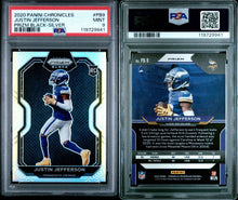 2020 Panini Chronicles Football Card Justin Jefferson Prizm Black Silver RC #PB9 PSA 9