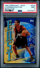1998-99 Topps Chrome Basketball Card Allen Iverson Gary Payton East West Refractor #EW9 PSA 9