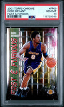 2001-02 Topps Chrome Basketball Card Kobe Bryant Fast & Furious #FF06 PSA 10