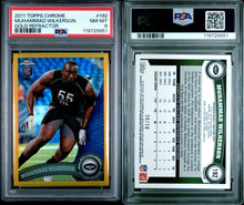 2011 Topps Chrome Football Card Muhammad Wilkerson Gold Refractor RC #192 /50 PSA 8