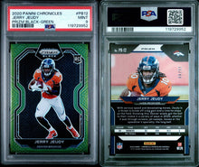 2020 Panini Chronicles Football Card Jerry Jeudy Prizm Black Green RC #PB12 /49 PSA 9