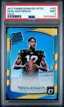 2017 Panini Donruss Optic Football Card Dede Westbrook Gold RC #187 2/10 PSA 9