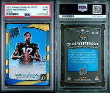 2017 Panini Donruss Optic Football Card Dede Westbrook Gold RC #187 2/10 PSA 9