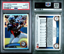 2011 Topps Chrome Football Card Von Miller Refractor RC #212 (Ball in Hands) PSA 10