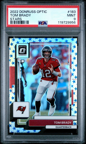 2022 Panini Donruss Optic Football Card Tom Brady Stars Prizm #183 PSA 9
