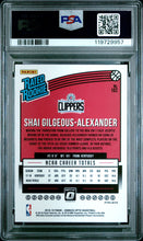 2018-19 Panini Donruss Optic Basketball Card Shai Gilgeous-Alexander Hyper Pink Prizm RC #162 PSA 9