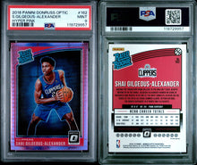 2018-19 Panini Donruss Optic Basketball Card Shai Gilgeous-Alexander Hyper Pink Prizm RC #162 PSA 9