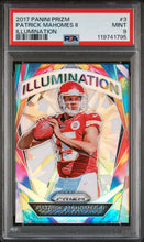 2017 Panini Prizm Football Card Patrick Mahomes Illumination PSA 9