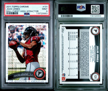 2011 Topps Chrome Football Card Julio Jones X-Fractor Refractor RC #131 (Ball Chest High) PSA 9