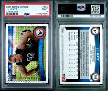 2011 Topps Chrome Football Card J.J. Watt X-Fractor Refractor RC #104 PSA 9