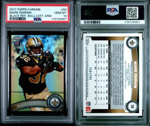 2011 Topps Chrome Football Card Mark Ingram Black Refractor RC #50 /299 PSA 10