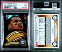2011 Topps Chrome Football Card Cameron Heyward Black Refractor RC #117 /299 PSA 9