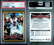 2012 Topps Chrome Football Card Matt Ryan Gold Refractor #91 /50 PSA 8