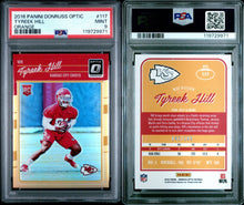 2016 Panini Donruss Optic Football Card Tyreek Hill Orange Holo RC /199 PSA 9