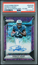 2016 Panini Prizm Football Card Derrick Henry Purple Scope RC Auto #RADHR /99 PSA 8