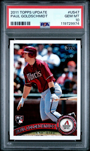 2011 Topps Update Baseball Card Paul Goldschmidt RC #US47 PSA 10