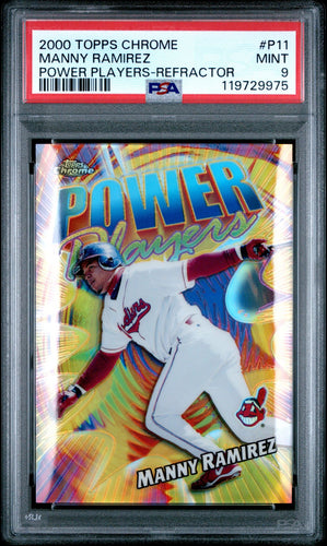 2000 Topps Chrome Baseball Card Manny Ramirez Power Players Refractor #P11 PSA 9