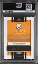 2017 Panini Donruss Optic Football Card T.J. Watt Black Holo Rookie Auto /25 PSA 9