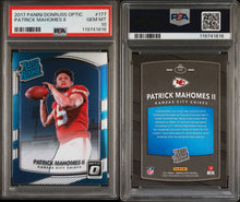 2017 Panini Donruss Optic Football Card Patrick Mahomes Rated Rookie PSA 10