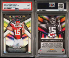 2017 Panini Prizm Football Card Patrick Mahomes Instant Impact PSA 9