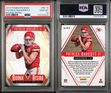 2017 Panini Phoenix Football Card Patrick Mahomes Rookie Rising PSA 10