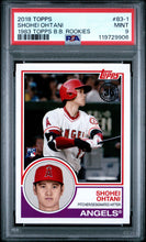 2018 Topps Baseball Card Shohei Ohtani 1983 Design #83-1 PSA 9