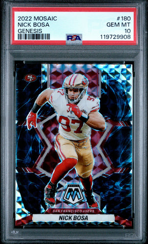 2022 Panini Mosaic Football Card Nick Bosa Genesis SSP Case Hit PSA 10