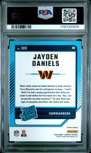 2024 Panini Donruss Football Card Jayden Daniels Optic Preview Red Pandora Rated Rookie PSA 9