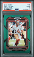 2022 Panini Prizm Football Card Brock Purdy Green Prizm RC 353 PSA 9
