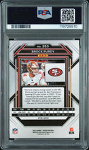 2022 Panini Prizm Football Card Brock Purdy Green Prizm RC 353 PSA 9