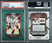 2022 Panini Prizm Football Card Brock Purdy Green Prizm RC 353 PSA 9