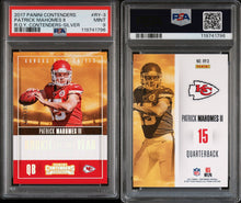 2017 Panini Contenders Football Card Patrick Mahomes Rookie of The Year Silver /199 PSA 9