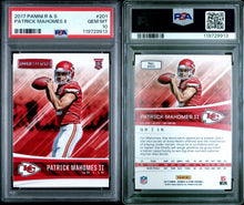 2017 Panini Rookies & Stars Football Card Patrick Mahomes Rookie #201 PSA 10 (B)