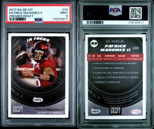 2017 SA-GE HIT Football Card Patrick Mahomes Premier Draft In Focus RC PSA 9