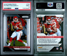 2018 Panini Prizm Football Card Patrick Mahomes #102 PSA 9 (B)