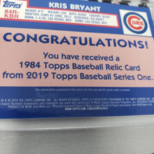 2019 Topps Series 1 Baseball Card Kris Bryant 1984 Relic Jersey Game Used